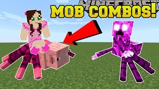 Minecraft MOB COMBOS NEW COMBINED MOBS Mod Showcase [upl. by Lahcim]