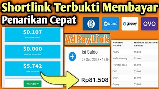 Terbukti Membayar  Cara Withdraw Adpaylink  Web Shorlink Penghasil Uang Tercepat [upl. by Sherrie]