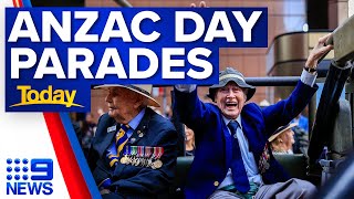 Anzac Day 2023 Marches in full swing across Australia  9 News Australia [upl. by Grizelda]