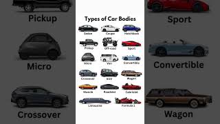 Types of car bodiessuv coupe roadster automotive cars carlovers sedan shorts [upl. by Danette]