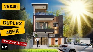 25x40  4 BHK House plan  110 Gaj  1000 sqft  2540 house plan 3d  DV Studio [upl. by Philander]