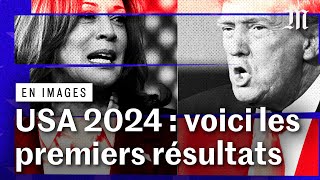 Trump vs Harris  voici les premiers résultats de la présidentielle USA 2024 [upl. by Leuams]