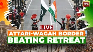 Beating Retreat Ceremony LIVE AttariWagah Border Beating Retreat Ceremony Republic Day 2024 LIVE [upl. by Tesil]