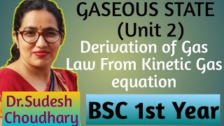 Bsc 1st year online classes  Gaseous state  Derivation of Gas Law From Kinetic Equation [upl. by Oijile]