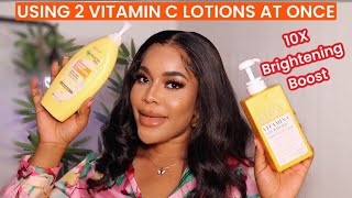 HOW I USE 2 VITAMIN C LOTIONS TO BRIGHTEN MY SKIN WITHOUT BLEACHING Maximum Results 💯✅ [upl. by Arleen]