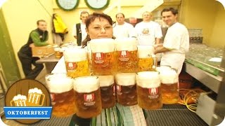 Weltrekord Frau trägt 18 Maß Bier  Oktoberfest München [upl. by Teteak746]