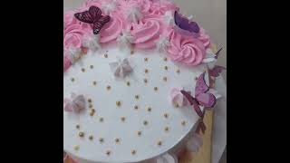 Strawberry cake design cake pink cake design [upl. by Kantos]