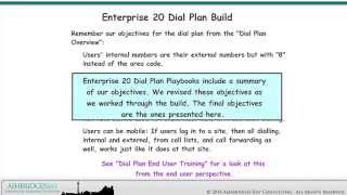 Enterprise 20 Dial Plan Build  Dial Plan Build Overview Part 1 [upl. by Kciredorb348]