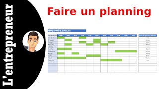 Faire un planning JournalierHebdomadaire sur Excel [upl. by Eidur552]