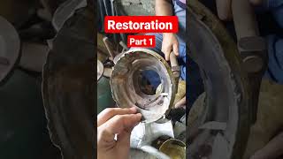 The stages of restoration of the brass part of the Antique Samovar coppersmith restoration shorts [upl. by Eelanaj90]