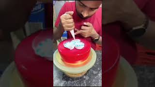 strawberry cake design ￼ like share subscribe ￼ [upl. by Hayikaz]