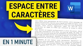 Comment ajuster lespace entre les caractères sur Word [upl. by Yngiram]