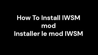 TUTO INSTALL IWSM SOUND MOD [upl. by Soluk]