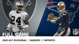 2001 AFC Divisional Round Raiders vs Patriots  quotTuck Rule Gamequot  NFL Full Game [upl. by Aknayirp]