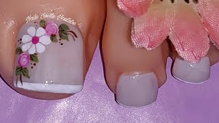 Diseño para pie sencillo y elegante uñas decoradas paso a paso uñas bonitas fácil de hacer [upl. by Judy]