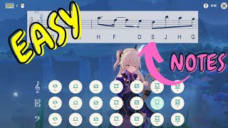 【EASY】Yoru Ni Kakeru 夜に駆ける  YOASOBI  Genshin Impact Lyre with NOTES  Tutorial [upl. by Enicul]