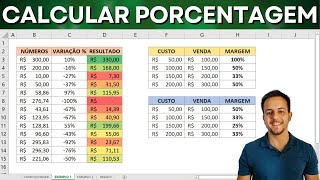 Como Calcular Porcentagem  Margem de Venda Markup Aumento Redução Taxas etc [upl. by Willabella]