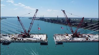 Gordie Howe International Bridge deck gap narrows [upl. by Polky]