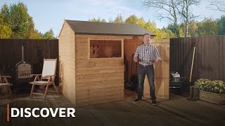 DISCOVER  Reverse Apex Wooden Overlap Shed Tour [upl. by Ahsyek]