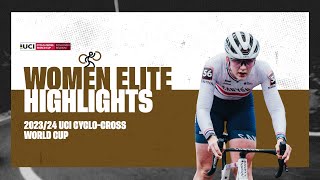 Zonhoven  Women Elite Highlights  202324 UCI Cyclocross World Cup [upl. by Brandice]