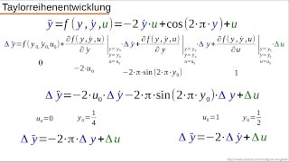 Dynamische Systeme  Teil 42  Linearisierung einer DGL um die Ruhelage [upl. by Eadith208]