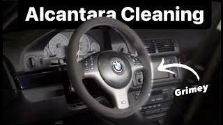 How To Clean Alcantara  Steering Wheel  Auto Detailing [upl. by Mcclenaghan]