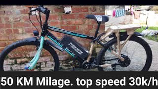 Hub motor install in renger cycle 50 km milage top speed 30kh [upl. by Nahgrom]