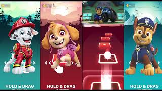 🐾 PAW Patrol 🐾  Marshall 🆚 Skye 🆚 Rocky 🆚 Chase 🎶 Tiles Hop EDM Rush [upl. by Einnaf]