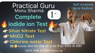 Iodide ion Test Acid Radical  CBSE XII  Practical Guru Monu Sharma [upl. by Fulviah]