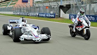 F1 Car vs Bike BMW Sauber F1 vs BMW S 1000 RR [upl. by Lowndes591]