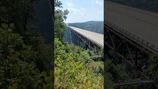 Traffic creates doppler effect on bridge over New River Gorge [upl. by Allistir]