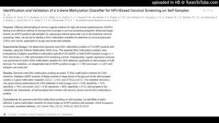 3Gene Methylation Classifier for HPVBased Cervical Screening on SelfSamples [upl. by Mcmahon]