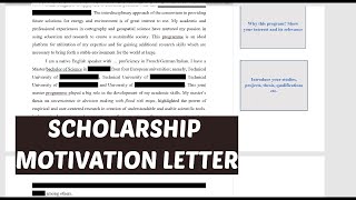 How to write a scholarship motivation letter [upl. by Sirromaj]