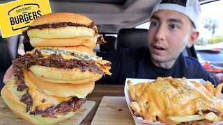 MUKBANG EATING Saucy Double Burgers And Loaded Wild Fries From Easy Street Burgers [upl. by Fabron]