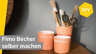 DIY Becher selber machen aus Fimo  Roombeez – powered by OTTO [upl. by Siurad722]