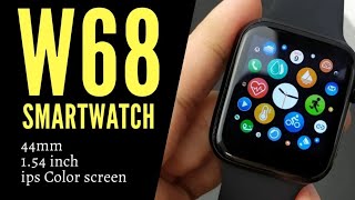 Smart Watch W68 unboxing how to chang language how to fix time how to use [upl. by Jecho840]