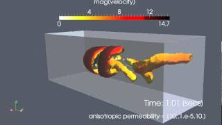 LSDYNA CFD Generalized NS flow through an anisotropic porous sphere at Re4000 [upl. by Assennej]