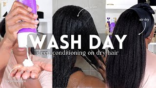 Deep Conditioning on Dry Relaxed Hair  Dusting Ends  Quick Routine for Hydration  Relaxed Hair [upl. by Elleinwad]