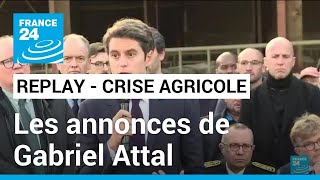 REPLAY  Les annonces du Premier ministre Gabriel Attal sur la crise agricole en France [upl. by Akemed370]