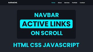 How to Create an Active Nav Link on Scroll using HTML CSS and Javascript  Active Menu Class [upl. by Thomey]