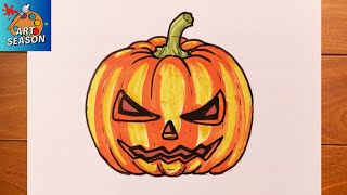 How to Draw Jack O Lantern Step by Step [upl. by Main]