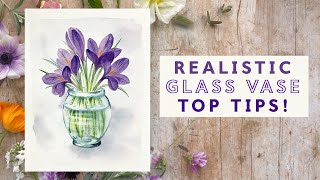 How to Paint Watercolour Crocuses in a Glass Vase [upl. by Rosen]