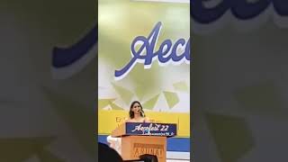 Losliya Singing Adiye song in college event  poovey kaadhal pookum poovey [upl. by Ardy]