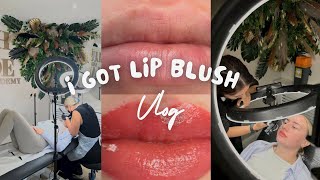 I got LIP BLUSH 👄  PMU tattoo lip blush process  vlog [upl. by Friederike]