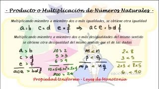 Propiedad Uniforme  Leyes de Monotonía  Producto o Multiplicación de Números Naturales [upl. by Kolnos]