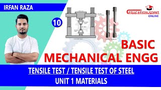 Tensile Test  Tensile Test of Steel  Basic Mechanical Engineering RGPV BTech 1st Year [upl. by Glassman]