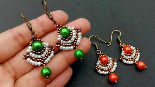 Earrings For GirlsHow To Make Beaded EarringsEasy Beading Tutorial Useful amp Easy [upl. by Lait74]