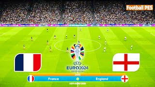 France Vs England  UEFA EURO 2024 FINAL  Ft Mbappe Beliingham  Gameplay PES 21 Full HD [upl. by Anahsor]