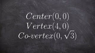 Given the center vertex and co vertex write the equation of the ellipse [upl. by Helaina]