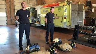 New Turlock firefighters smoke race to get in turnout gear [upl. by Filmer763]